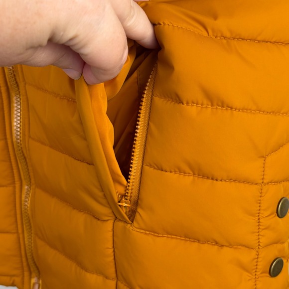 Zenana Outfitters Womens Mustard Yellow Quilted Puffer Vest Zip Front Large - Picture 4 of 11